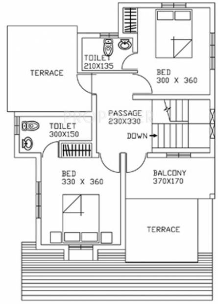 Zealots Property Management Misty Woods First Floor Plan (3BHK+3T (1,547 sq ft) 1547 sq ft)