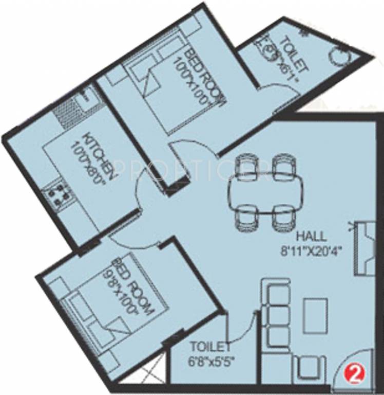 Hindusthan NGC Developers Green City (2BHK+2T (840 sq ft) 840 sq ft)