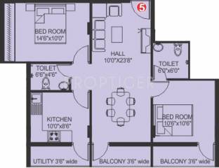 Hindusthan NGC Developers Green City (2BHK+2T (1,065 sq ft) 1065 sq ft)