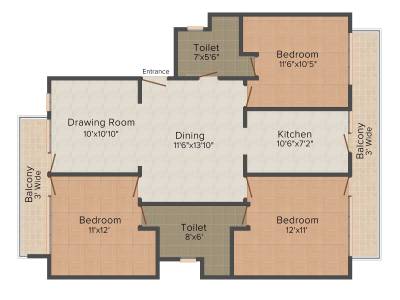 TDI Spring Leaf (3BHK+2T (1,325 sq ft) 1325 sq ft) TDI Spring Leaf (3BHK+2T (1,325 sq ft) 1325 sq ft)