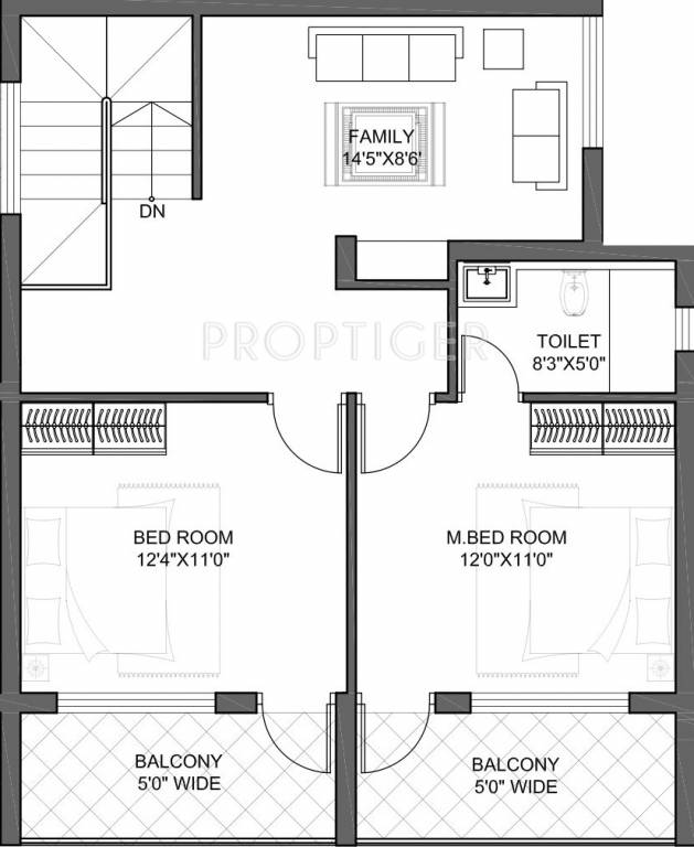 Udbhav Developers Bhaskar Coconut Groves Upper Level Duplex Plan (3BHK+2T (1,940 sq ft) 1940 sq ft)