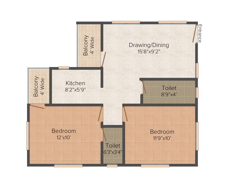 Pansas Green View Residency (2BHK+2T (1,000 sq ft) 1000 sq ft)