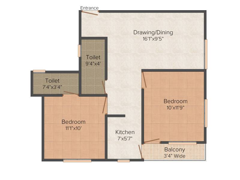 Pansas Green View Residency (2BHK+2T (1,020 sq ft) 1020 sq ft)