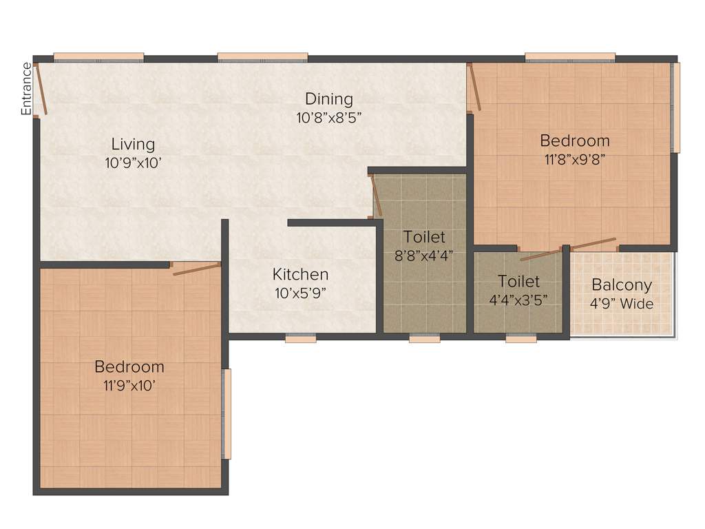 Pansas Green View Residency (2BHK+2T (1,060 sq ft) 1060 sq ft)