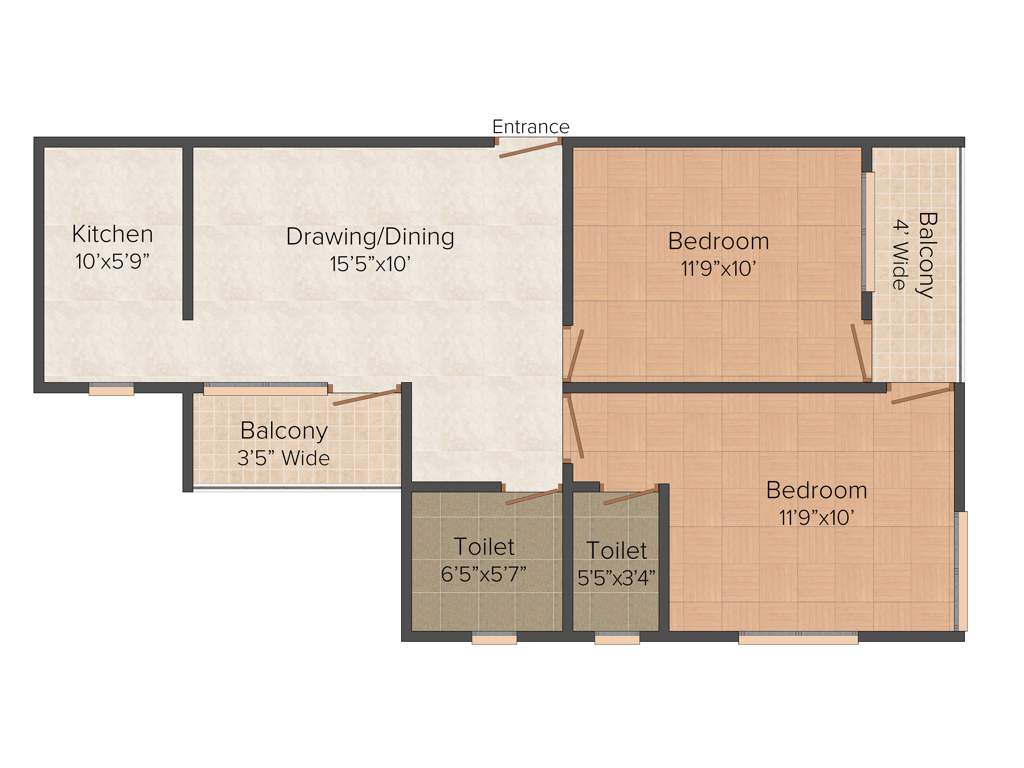 Pansas Green View Residency (2BHK+2T (1,065 sq ft) 1065 sq ft)