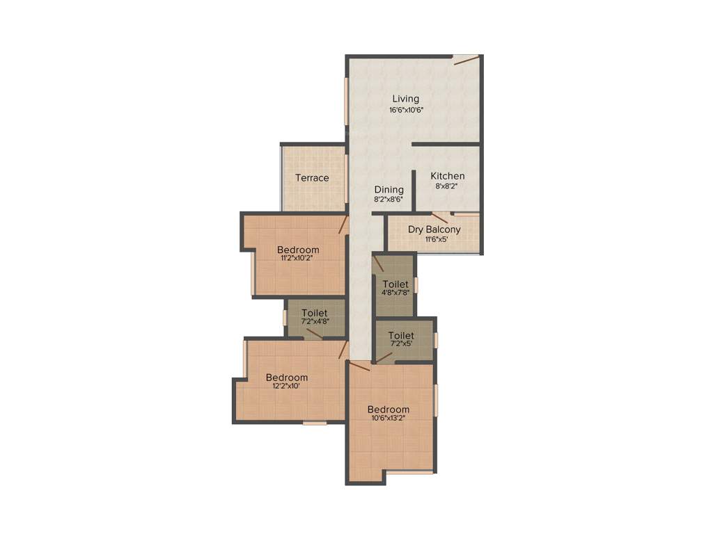 Gulmohar Primrose (3BHK+3T (1,359 sq ft) 1359 sq ft)