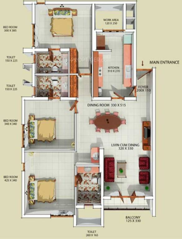BCG Mars (3BHK+3T (1,650 sq ft) 1650 sq ft)