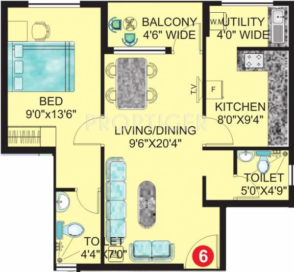 Vishwas Natasha Residency (1BHK+2T (720 sq ft) 720 sq ft)