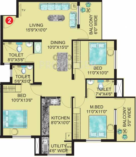 Vishwas Natasha Residency (3BHK+3T (1,350 sq ft) 1350 sq ft)