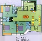 Skyline Oxford (3BHK+4T (1,573 sq ft) 1573 sq ft)