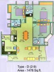 Skyline Oxford (3BHK+3T (1,478 sq ft) 1478 sq ft) Skyline Oxford (3BHK+3T (1,478 sq ft) 1478 sq ft)
