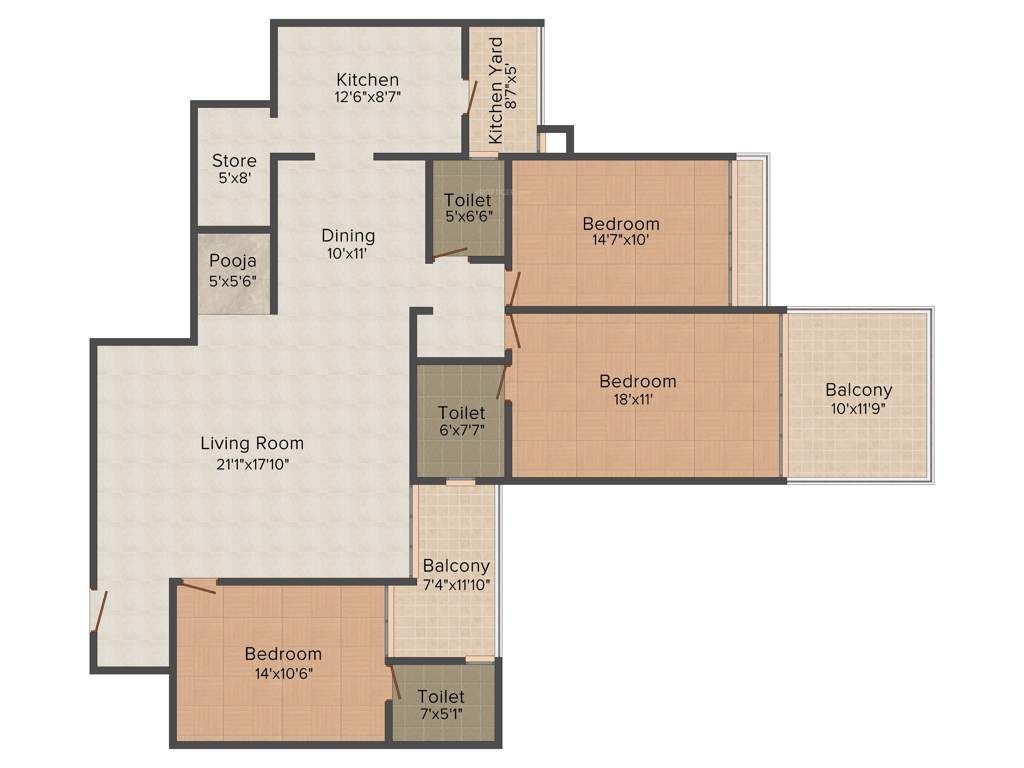 Shree Radha Jaldeep Vertex (3BHK+3T (2,618 sq ft) 2618 sq ft)