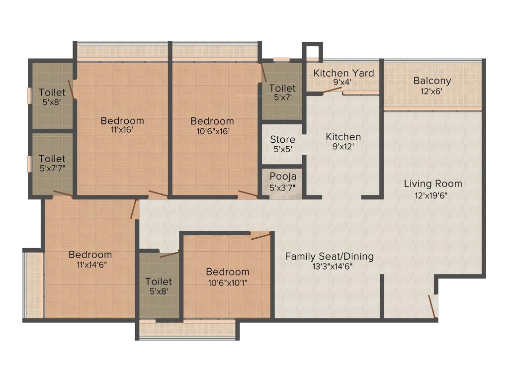 Shree Radha Jaldeep Vertex (4BHK+4T (2,716 sq ft) + Pooja Room 2716 sq ft)