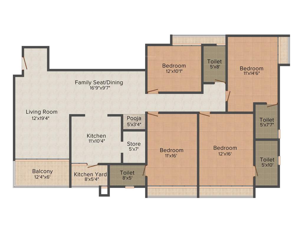 Shree Radha Jaldeep Vertex (4BHK+4T (2,756 sq ft) + Pooja Room 2756 sq ft)