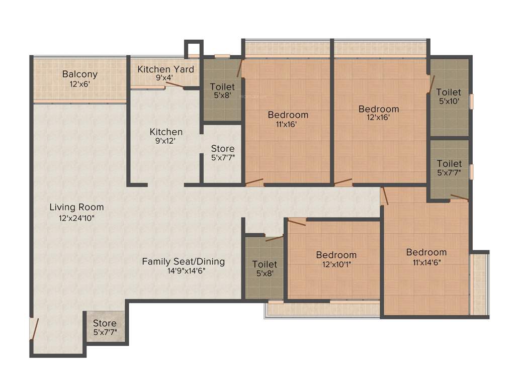 Shree Radha Jaldeep Vertex (4BHK+4T (2,992 sq ft) + Pooja Room 2992 sq ft)