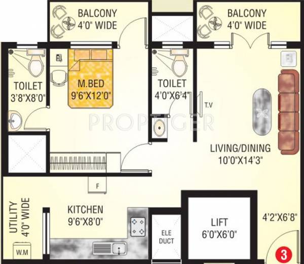 Vishwas Sathyam (1BHK+2T (725 sq ft) 725 sq ft)