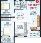 Vishwas Anmol (2BHK+2T (905 sq ft) 905 sq ft)