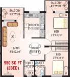 Vishwas Anmol (2BHK+2T (950 sq ft) 950 sq ft)