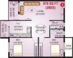 Vishwas Anmol (2BHK+2T (970 sq ft) 970 sq ft)
