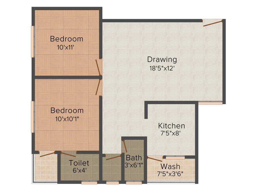 Mukhi Residency (2BHK+2T (1,080 sq ft) 1080 sq ft)
