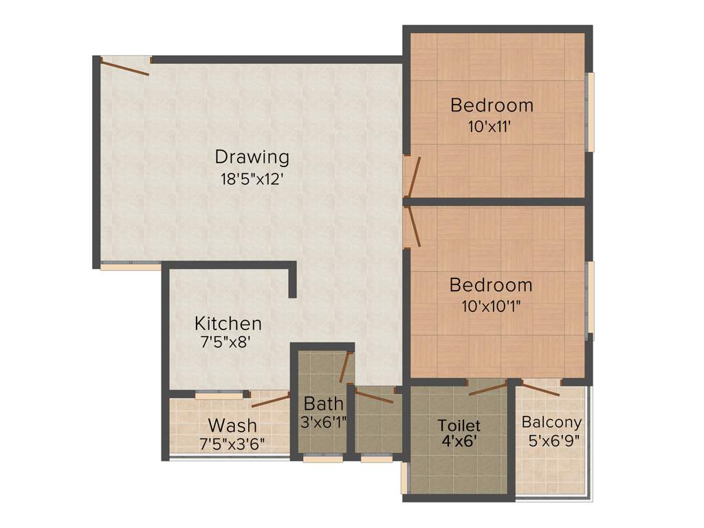Mukhi Residency (2BHK+2T (1,170 sq ft) 1170 sq ft)