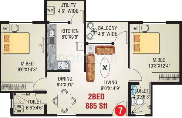 Vishwas Green View (2BHK+2T (885 sq ft) 885 sq ft) Vishwas Green View (2BHK+2T (885 sq ft) 885 sq ft)