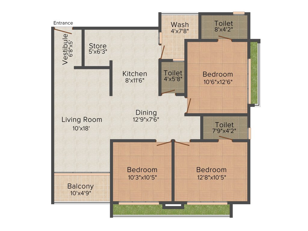 Suvidha Eternity (3BHK+3T (1,764 sq ft) 1764 sq ft)