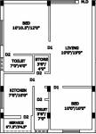 Navaneetha Square Floor Plan (2BHK+2T (785 sq ft) 785 sq ft)