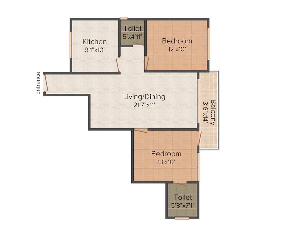 Land Aashna (2BHK+2T (1,090 sq ft) 1090 sq ft)