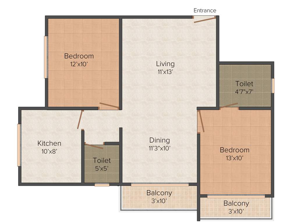 Land Aashna (2BHK+2T (1,035 sq ft) 1035 sq ft)