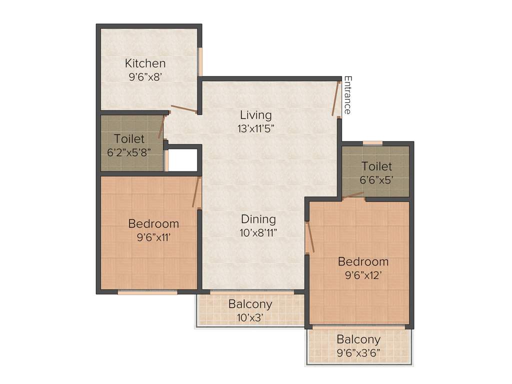 Land Aashna (2BHK+2T (930 sq ft) 930 sq ft)