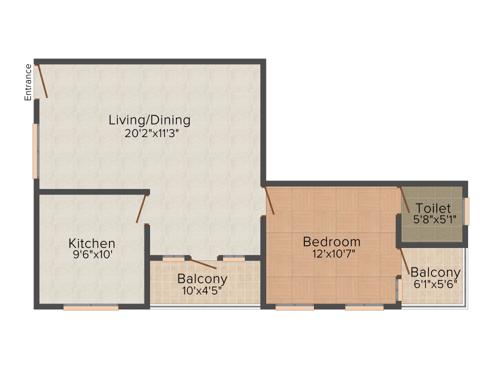 Krishna Mukundam Heritage (1BHK+1T (870 sq ft) 870 sq ft)