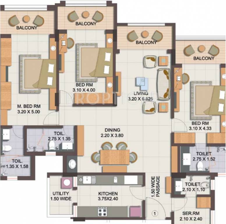 Mathias Ocean Park Residency (3BHK+3T (1,485 sq ft) 1485 sq ft) Mathias Ocean Park Residency (3BHK+3T (1,485 sq ft) 1485 sq ft)
