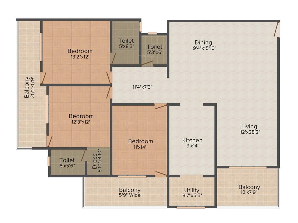 Land Roopali (3BHK+3T (2,225 sq ft) 2225 sq ft)