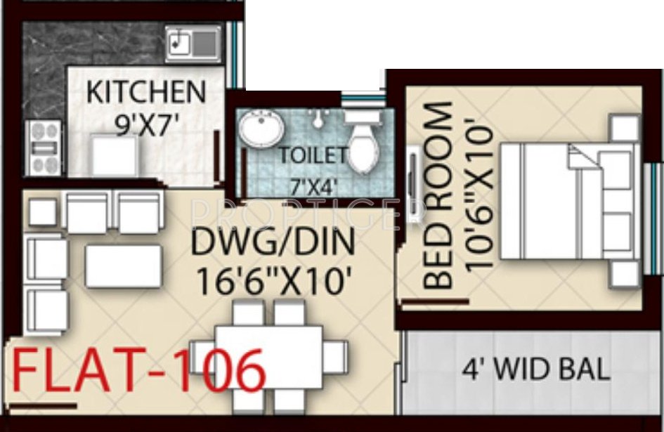 Royal Retreat Sai Chandra Tirtha Heights (1BHK+1T (686 sq ft) 686 sq ft)