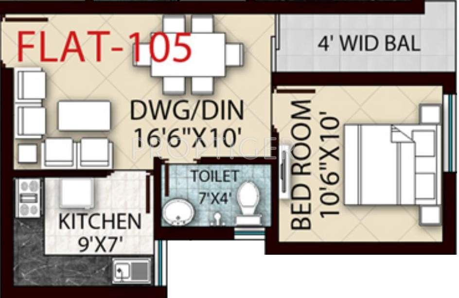 Royal Retreat Sai Chandra Tirtha Heights (1BHK+1T (688 sq ft) 688 sq ft)