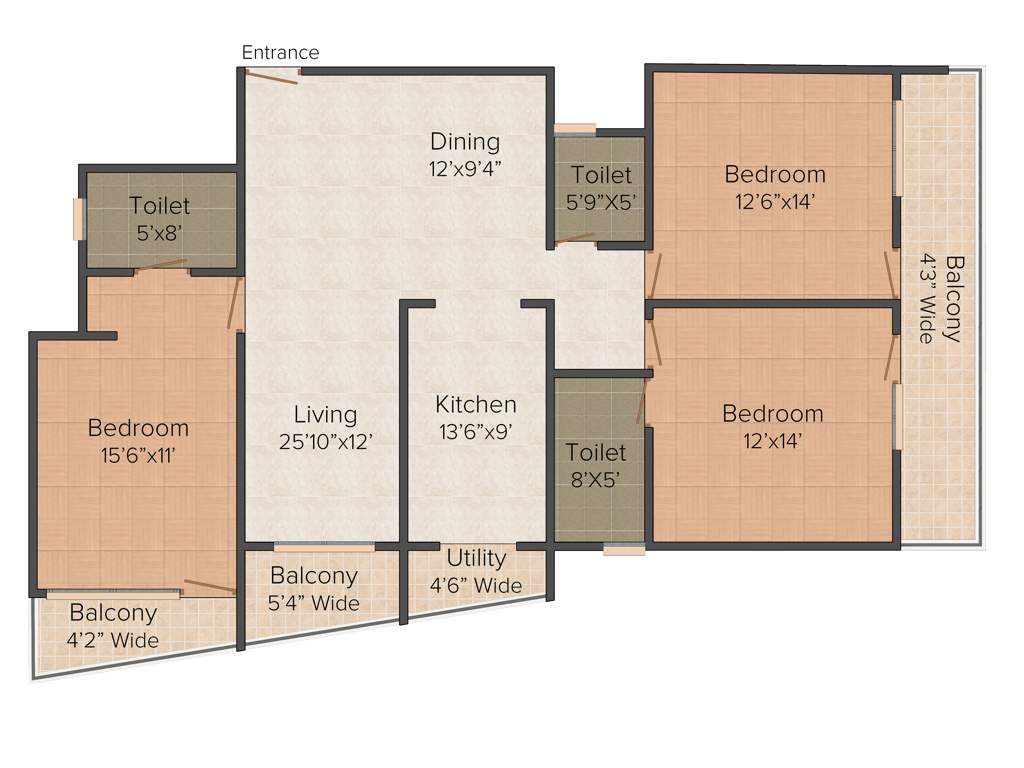 Land Aquarius (3BHK+3T (1,965 sq ft) 1965 sq ft)