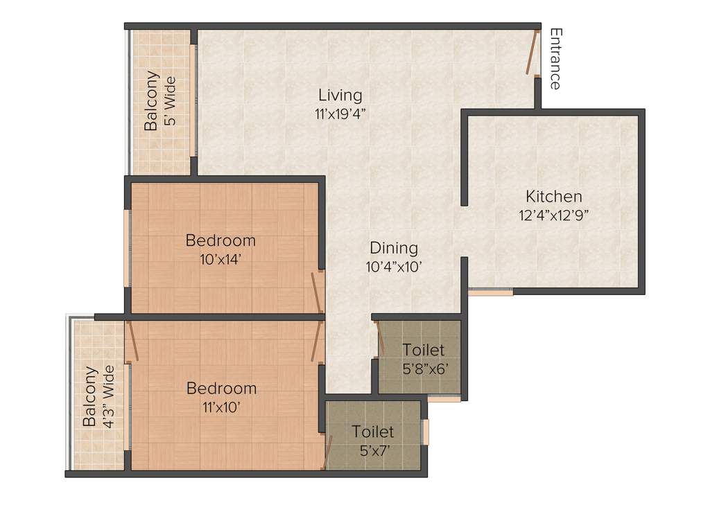 Land Aquarius (2BHK+2T (1,335 sq ft) 1335 sq ft)