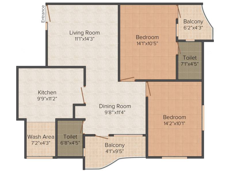 Krishna Maithree Residency (2BHK+2T (1,200 sq ft) 1200 sq ft)