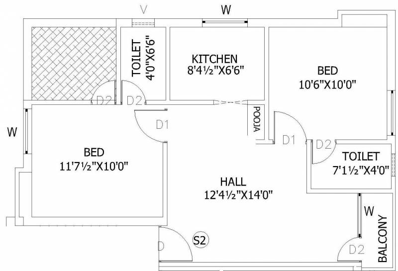 SKC Snat Residency (2BHK+2T (801 sq ft) 801 sq ft)