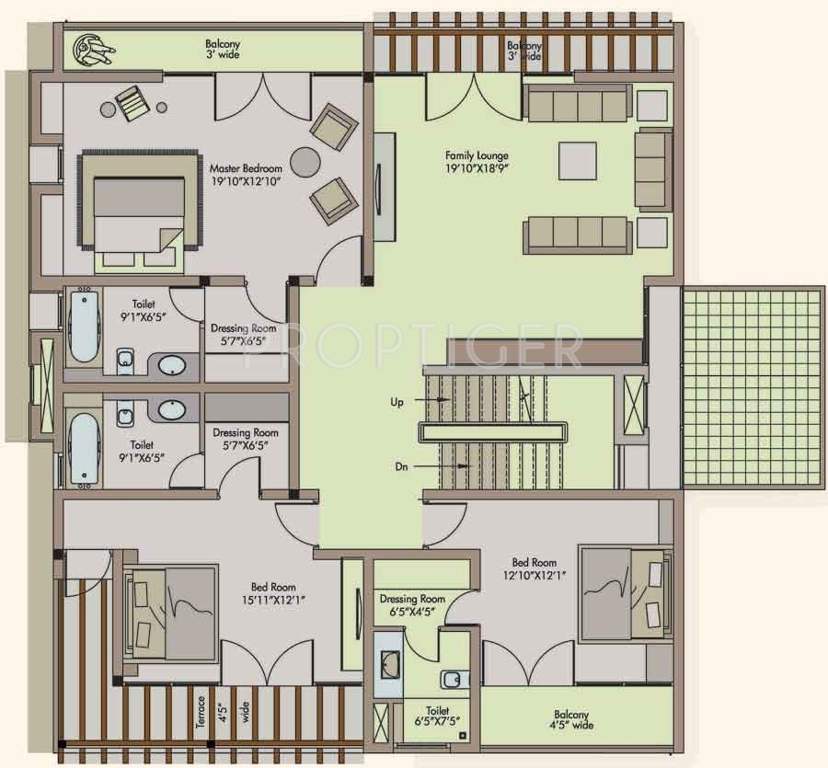 Adventz Zuari Garden City Villa (5BHK+6T (5,550 sq ft) + Servant Room 5550 sq ft)