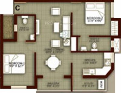 Fairyland Guru Ashreya (2BHK+2T (935 sq ft) 935 sq ft)