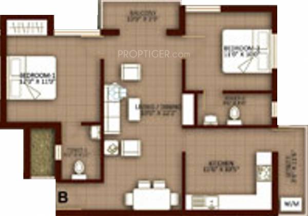 Fairyland Guru Ashreya (2BHK+2T (1,045 sq ft) 1045 sq ft)