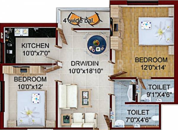 Laxmi Enclave (2BHK+2T (1,036 sq ft) 1036 sq ft)