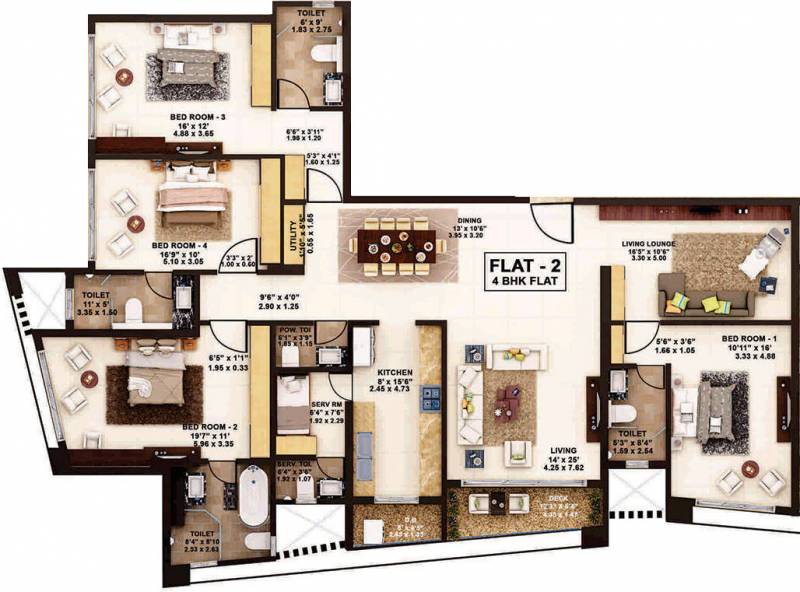 Rustomjee Oriana (4BHK+4T (3,605 sq ft) + Pooja Room 3605 sq ft)