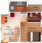 Floor Plan (1BHK+1T (406 sq ft) 406 sq ft) Malar Sri Rajarajeshwari Apartments Floor Plan (1BHK+1T (406 sq ft) 406 sq ft)