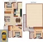 Malar Sri Rajarajeshwari Villas Floor Plan (3BHK+3T (1,131 sq ft) 1131 sq ft)