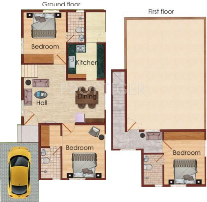 Floor Plan (3BHK+3T (1,131 sq ft) 1131 sq ft) Malar Sri Rajarajeshwari Villas Floor Plan (3BHK+3T (1,131 sq ft) 1131 sq ft)