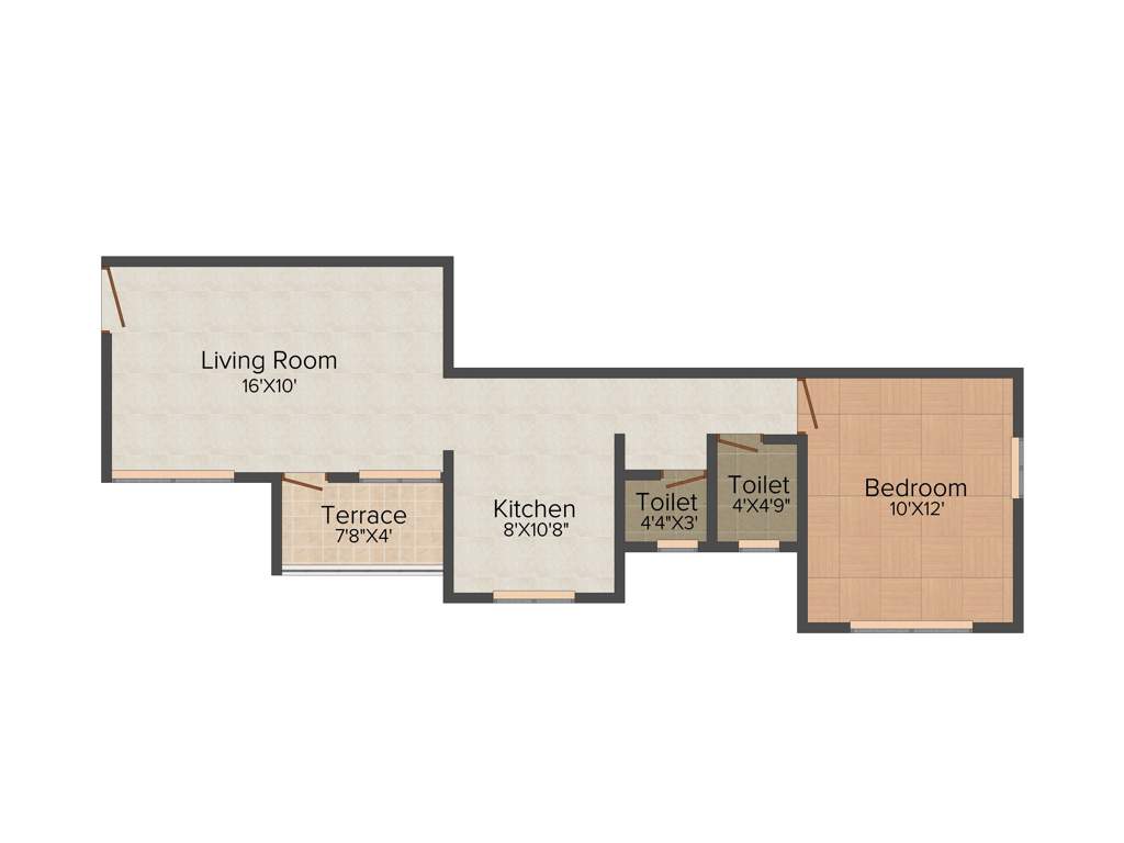 Anshul Realties Lilika 1BHK+1T (611 sq ft)