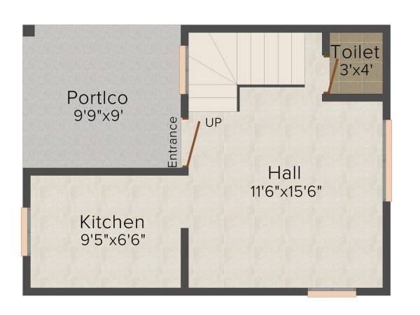 MS Royal Gate (2BHK+3T (877 sq ft) 877 sq ft)